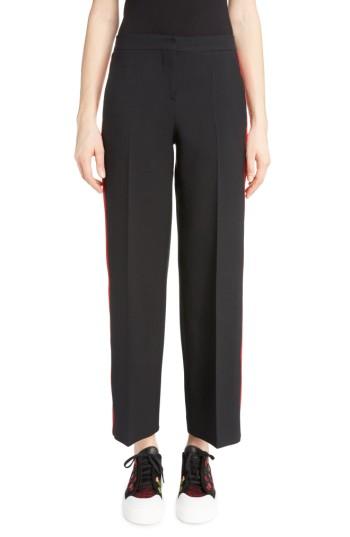 Women's Alexander Mcqueen Stripe Ankle Pants Us / 40 It - Black