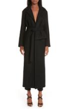Women's Jacquemus Le Manteau Aissa Belted Wool Blend Coat Us / 36 Fr - Black