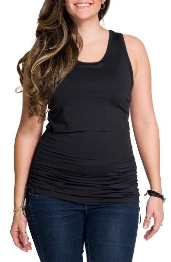 Women's Momzelle Moisture Wicking Maternity Tank - Black