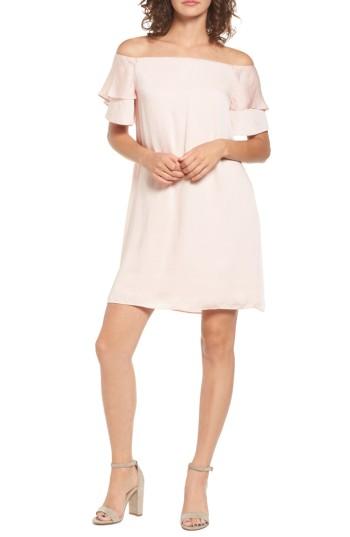 Women's Love, Fire Ruffle Off The Shoulder Dress - Pink