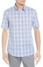 Men's Zachary Prell Regular Fit Rogel Plaid Woven Shirt, Size - Blue
