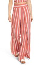 Women's Band Of Gypsies Stripe Split Leg Walkthrough Pants - Coral