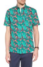 Men's 1901 Trim Fit Print Short Sleeve Sport Shirt - Green