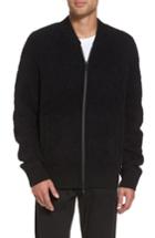 Men's Vince Fleece Wool Blend Bomber Jacket - Black