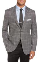 Men's Boss T-naiden Trim Fit Windowpane Sport Coat R - Grey