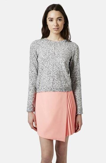Topshop Space Dye Knit Sweater Grey