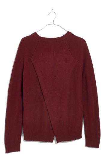 Women's Madewell Cross Back Knit Pullover - Red