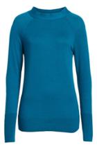 Women's Halogen Tie Neck Sweater, Size - Blue/green