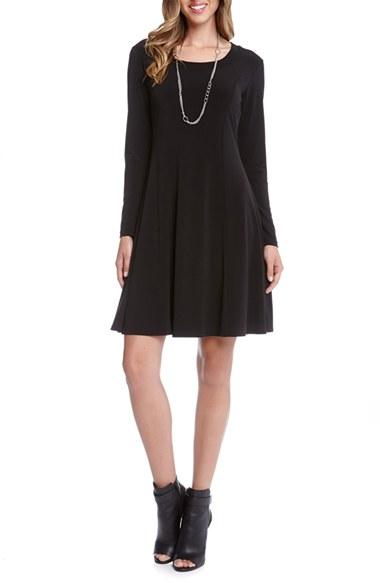 Women's Karen Kane Long Sleeve Fit & Flare Dress - Black