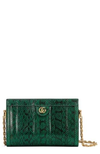 Gucci Small Ophidia Genuine Snakeskin Shoulder Bag - Green