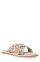 Men's Geox Artie 14 Cross Strap Slide Sandal Us / 39eu - Beige