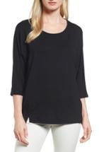 Petite Women's Eileen Fisher Jersey Ballet Neck Top, Size P - Black