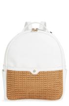 Mali + Lili Harper Basket Weave Backpack - White