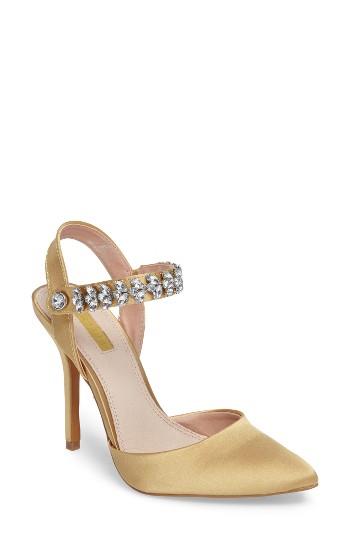 Women's Topshop Embellished Ankle Strap Pump .5us / 39eu - Metallic