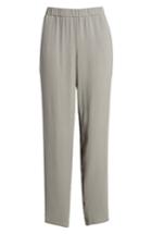 Women's Eileen Fisher Slouchy Silk Crepe Ankle Pants, Size - Grey