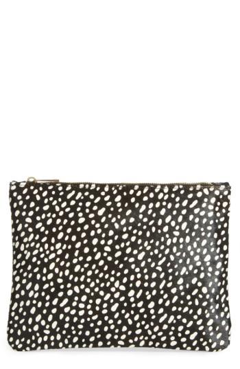 Sole Society 'dolce' Genuine Calf Hair Clutch - Black