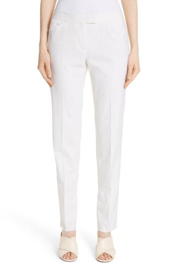 Women's Lafayette 148 New York Irving Stretch Wool Pants - Ivory