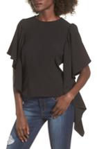 Women's Leith Ruffle Sleeve Top - Black