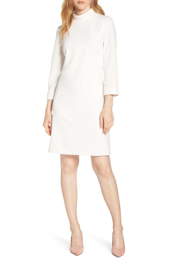 Women's Harper Rose High Neck Crepe Dress - Ivory