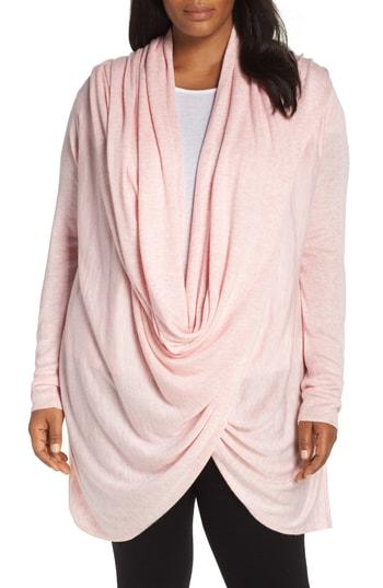Women's Nordstrom Lingerie Long Wrap Cardigan - Pink