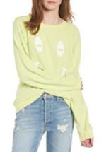 Women's Wildfox Sleepy Smiley Sommers Sweatshirt, Size - Yellow