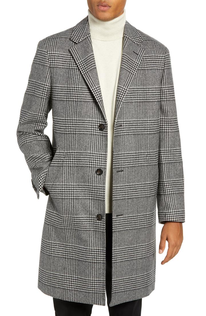 Men's J.crew Ludlow Glen Plaid Topcoat R - Grey