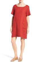 Women's Eileen Fisher Organic Linen A-line Dress, Size - Red