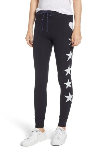 Women's Sundry Stars & Hearts Skinny Sweatpants - Black