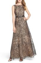 Women's Ellen Tracy Burnout Organza Gown - Black