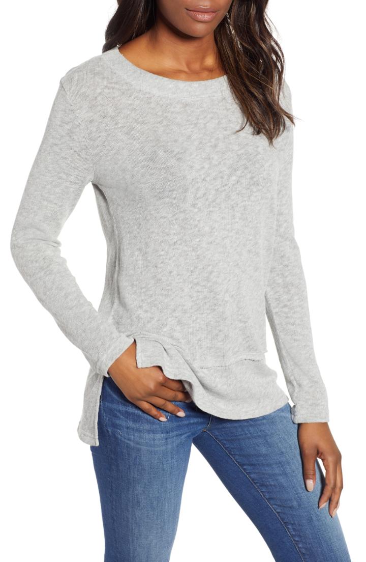 Women's Caslon Tiered Hem Top - Grey