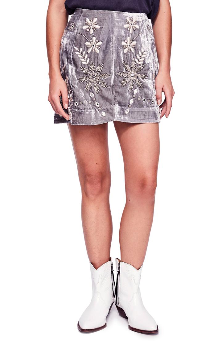 Women's Free People Bright Lights Miniskirt - Grey