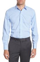 Men's Lorenzo Uomo Trim Fit Check Dress Shirt - 36 - Blue