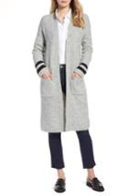 Petite Women's Halogen Long Open Front Cardigan P - Grey