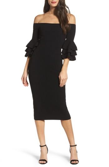Women's Adelyn Rae Off The Shoulder Midi Sweater Dress - Black