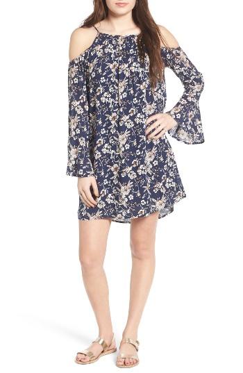 Women's Lush Floral Print Cold Shoulder Dress