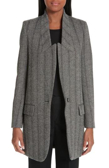 Women's Stella Mccartney Long Wool Blend Blazer Us / 36 It - Black