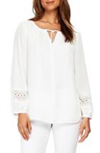 Women's Wallis Crochet Trim Peasant Blouse Us / 12 Uk - Ivory