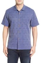 Men's Tommy Bahama 'geo-rific Jacquard' Original Fit Silk Camp Shirt - Blue