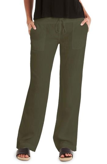 Women's Michael Stars Linen Wide Leg Pants - Green
