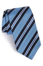 Men's David Donahue Stripe Silk Tie, Size - Blue