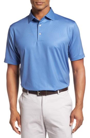 Men's Peter Millar Pointer Mini Dot Golf Polo - Blue