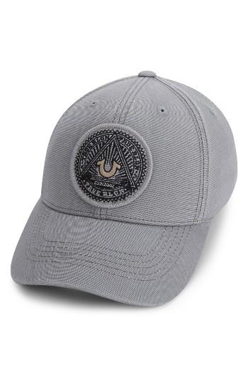 Men's True Religion Brand Jeans Canvas Baseball Cap - Grey