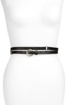 Women's Something Navy Faux Crocodile Double Wrap Stretch Belt /x-large - Black