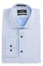 Men's Nordstrom Men's Shop Trim Fit Non-iron Herringbone Dress Shirt 32/33 - Blue