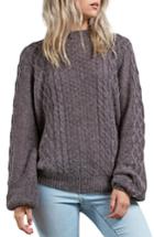 Women's Volcom Hellooo Cable Knit Sweater - Grey