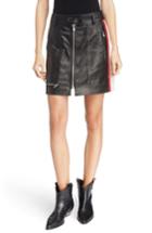 Women's Isabel Marant Etoile Alynne Side Stripe Leather Miniskirt Us / 34 Fr - Black