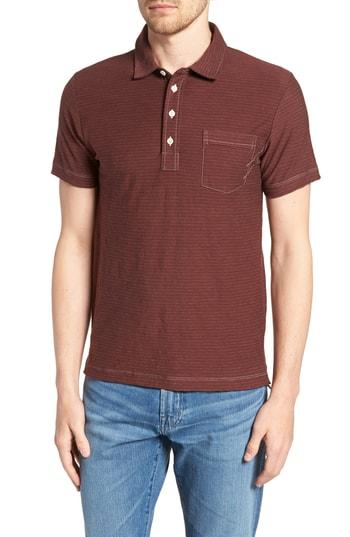 Men's Billy Reid Pensacola Cotton Blend Polo Shirt - Burgundy