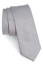 Men's Nordstrom Men's Shop Nimba Mini Dot Silk Skinny Tie, Size - Grey