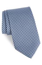 Men's Salvatore Ferragamo Eolo Print Silk Tie, Size - Blue