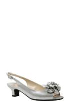 Women's J. Renee Leone Slingback Crystal Embellished Sandal B - Metallic